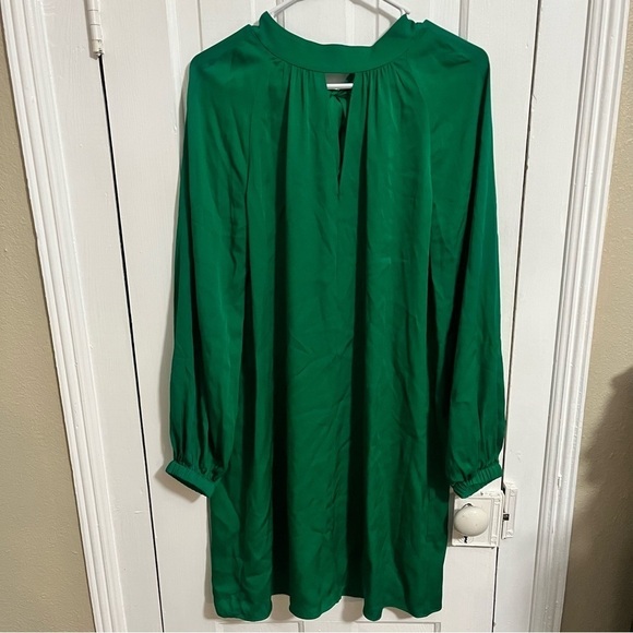 Milly Emerson Dress Kelly Green Long Sleeve Silk Blend Size 6 Q2 - Picture 3 of 11
